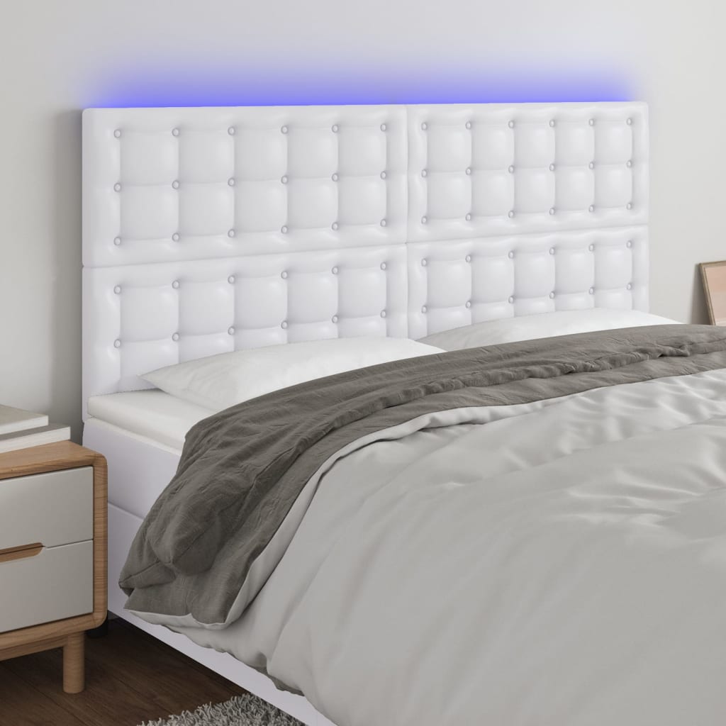 JUNG Vida LED Kopfteil Weiß 180x5x118/128 cm Kunstleder