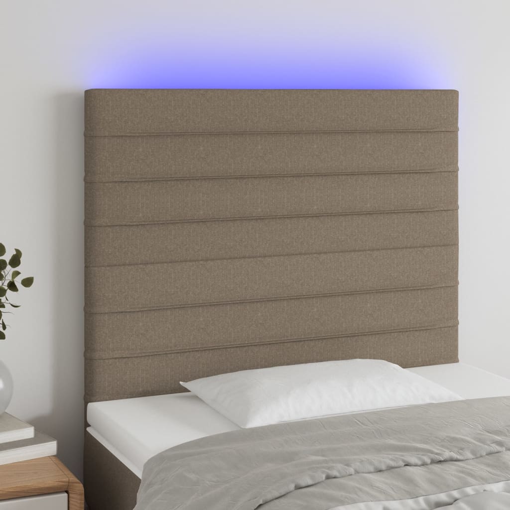 JUNG Vida LED Kopfteil Taupe 90x5x118/128 cm Stoff