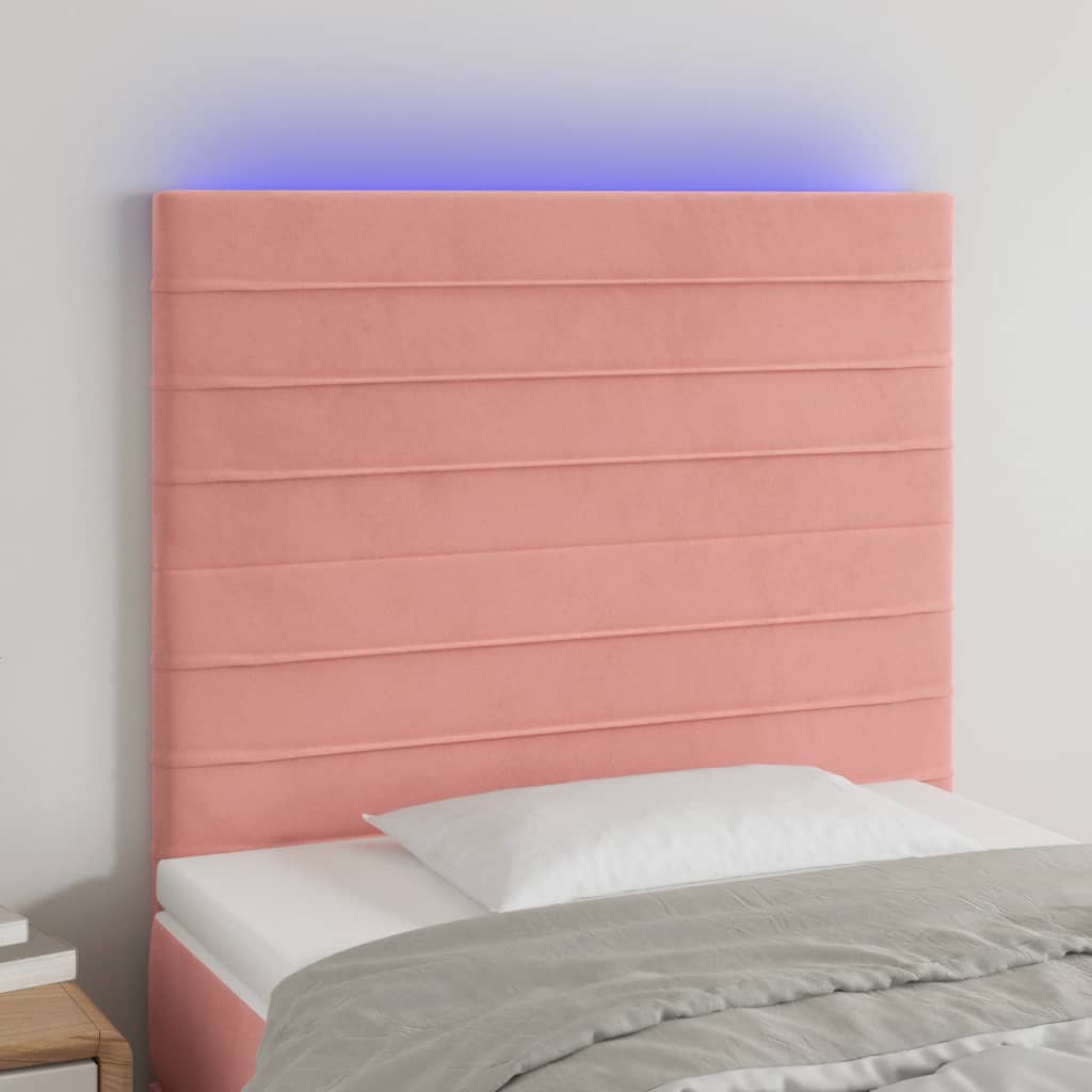 JUNG Vida LED Kopfteil Rosa 90x5x118/128 cm Samt