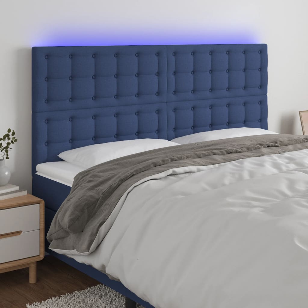 JUNG Vida LED Kopfteil Blau 180x5x118/128 cm Stoff