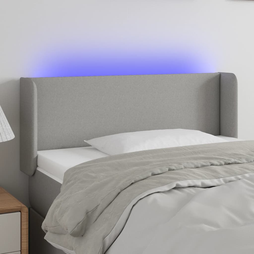 JUNG Vida LED Kopfteil Hellgrau 93x16x78/88 cm Stoff