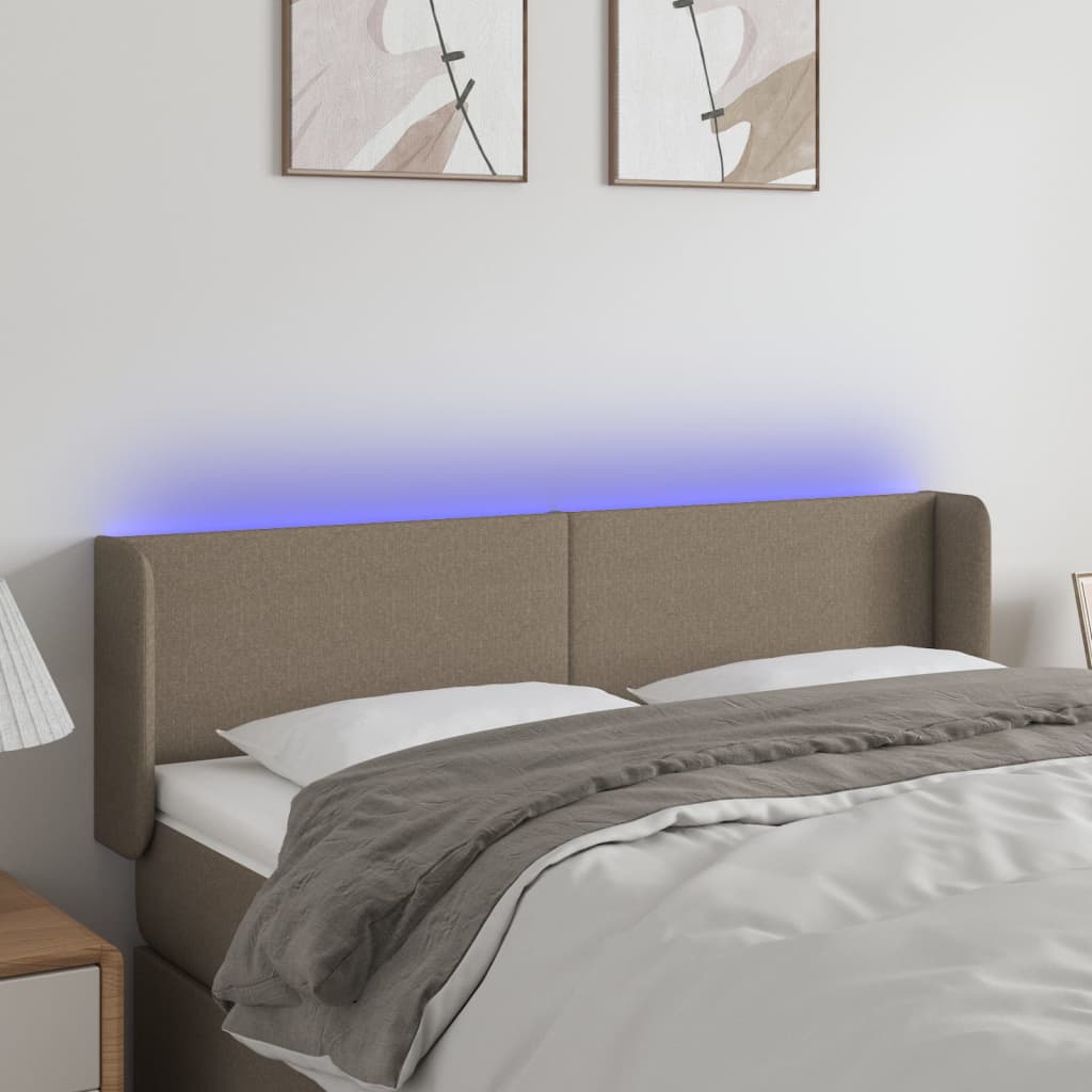JUNG Vida LED Kopfteil Taupe 147x16x78/88 cm Stoff