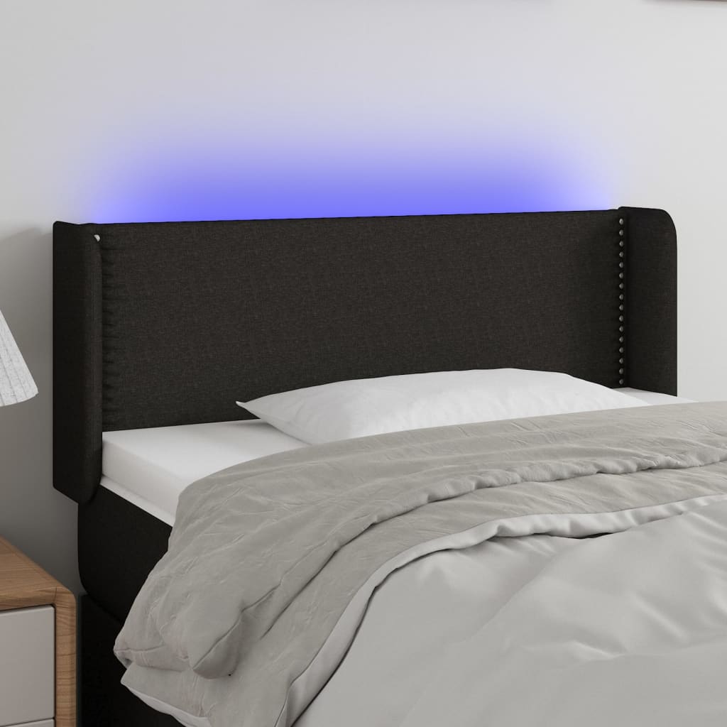 JUNG Vida LED Kopfteil Schwarz 83x16x78/88 cm Stoff