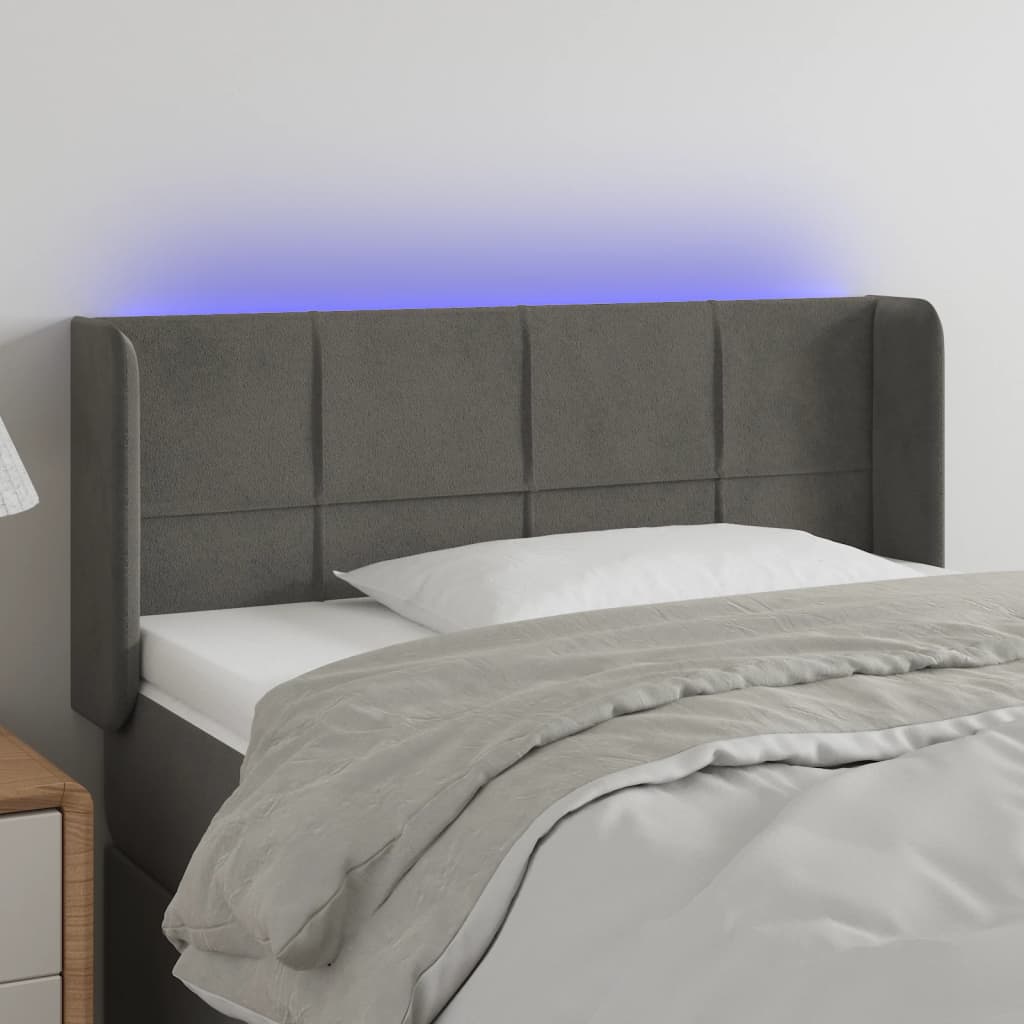 JUNG Vida LED Kopfteil Dunkelgrau 83x16x78/88 cm Samt