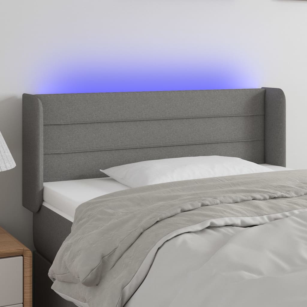 JUNG Vida LED Kopfteil Dunkelgrau 103x16x78/88 cm Stoff