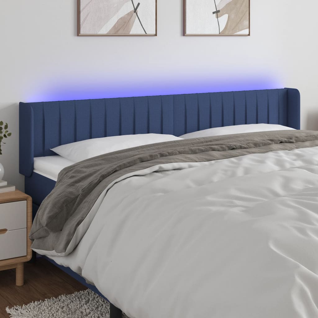 JUNG Vida LED Kopfteil Blau 163x16x78/88 cm Stoff