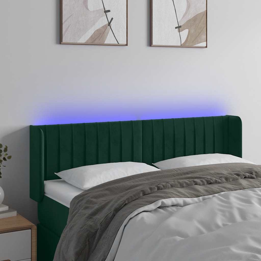 JUNG Vida LED Kopfteil Dunkelgrün 147x16x78/88 cm Samt