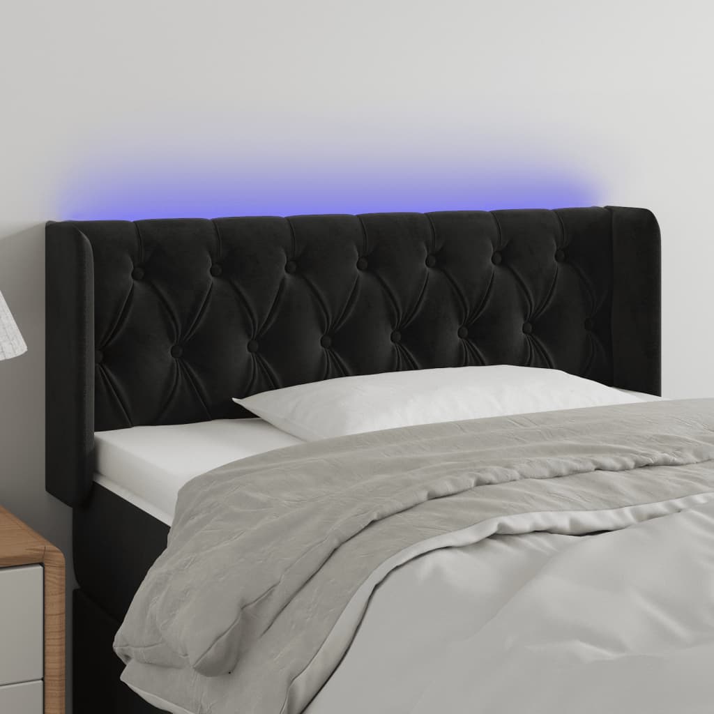 JUNG Vida LED Kopfteil Schwarz 103x16x78/88 cm Samt