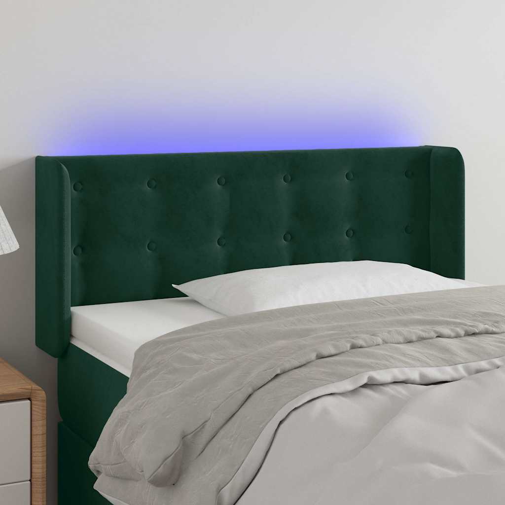JUNG Vida LED Kopfteil Dunkelgrün 93x16x78/88 cm Samt