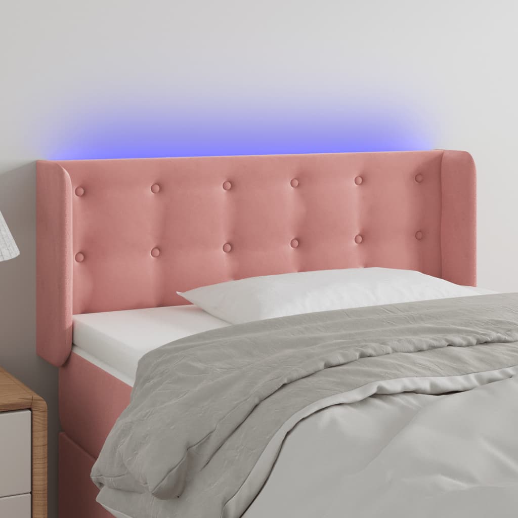 JUNG Vida LED Kopfteil Rosa 93x16x78/88 cm Samt