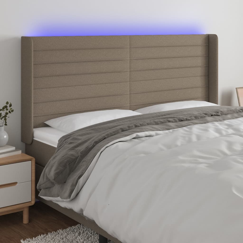 JUNG Vida LED Kopfteil Taupe 163x16x118/128 cm Stoff