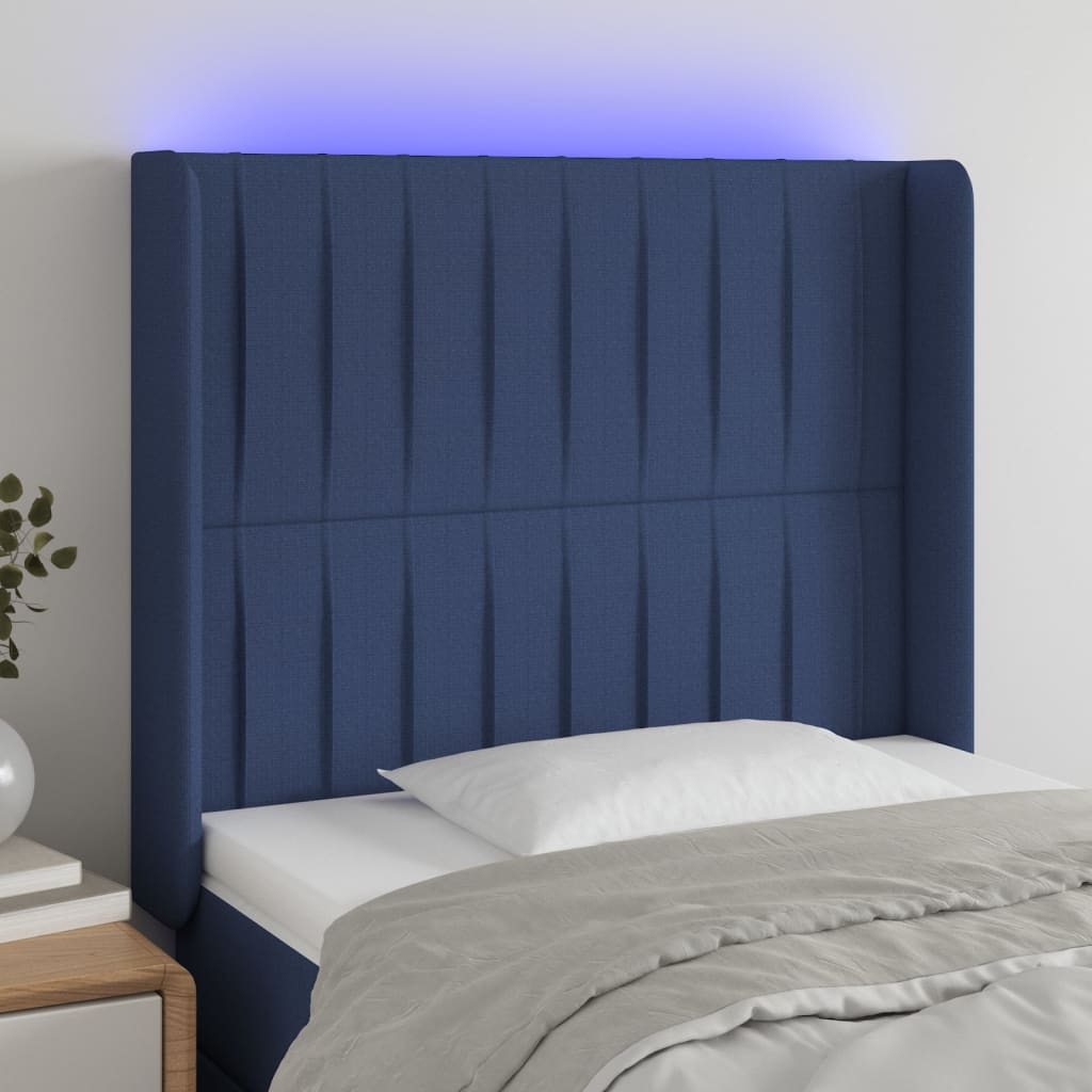 JUNG Vida LED Kopfteil Blau 103x16x118/128 cm Stoff