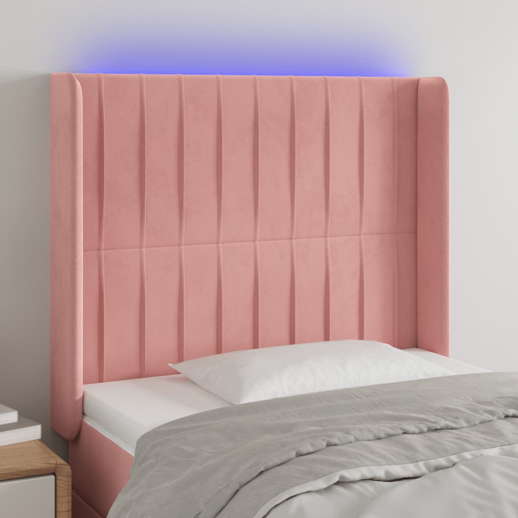 JUNG Vida LED Kopfteil Rosa 83x16x118/128 cm Samt