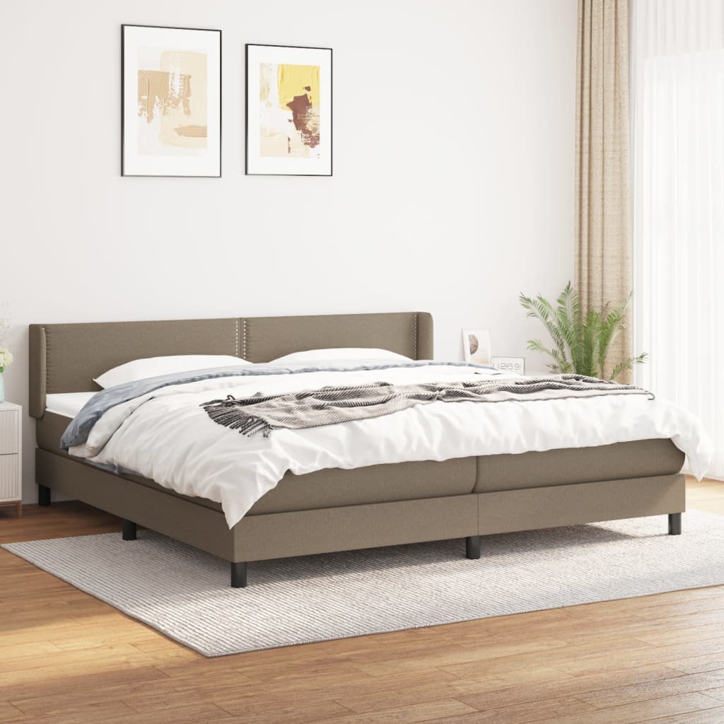 JUNG Vida Boxspringbett mit Matratze Taupe 200x200 cm Stoff