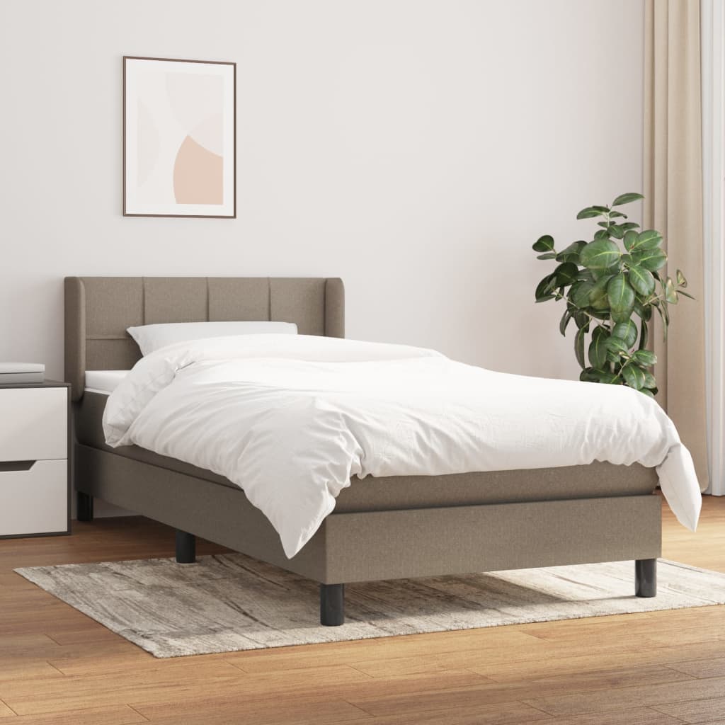 JUNG Vida Boxspringbett mit Matratze Taupe 90x190 cm Stoff