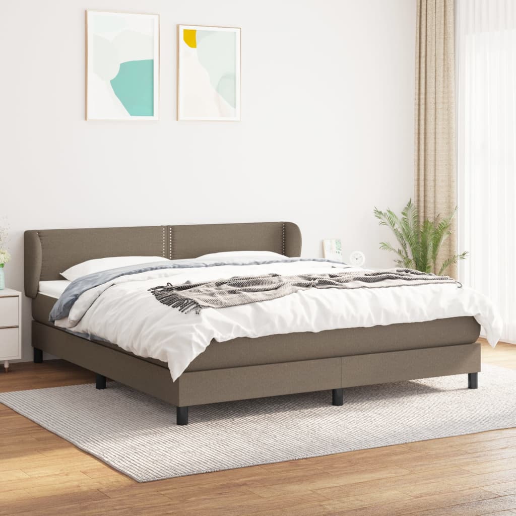 JUNG Vida Boxspringbett mit Matratze Taupe 180x200 cm Stoff