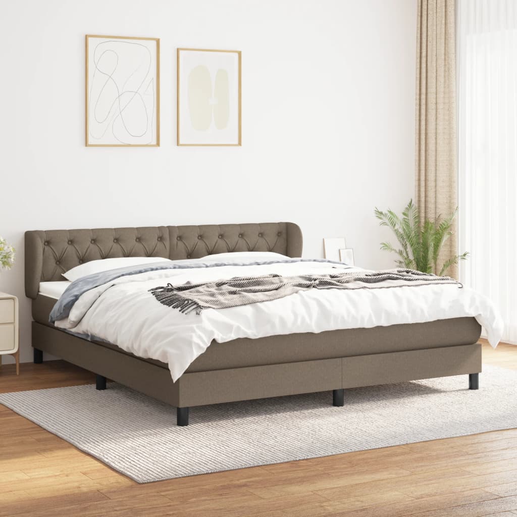 JUNG Vida Boxspringbett mit Matratze Taupe 160x200 cm Stoff