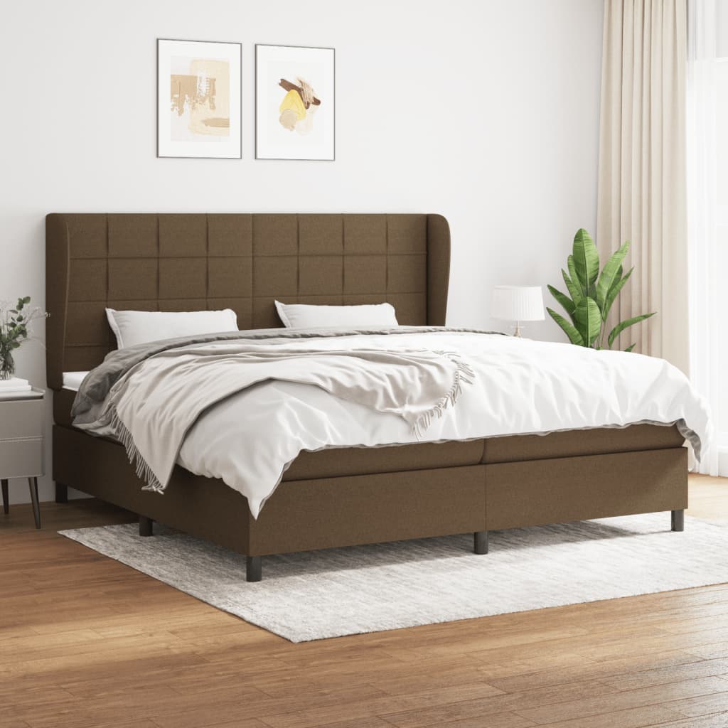 JUNG Vida Boxspringbett mit Matratze Dunkelbraun 200x200 cm Stoff