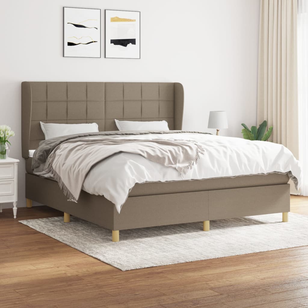 JUNG Vida Boxspringbett mit Matratze Taupe 160x200 cm Stoff