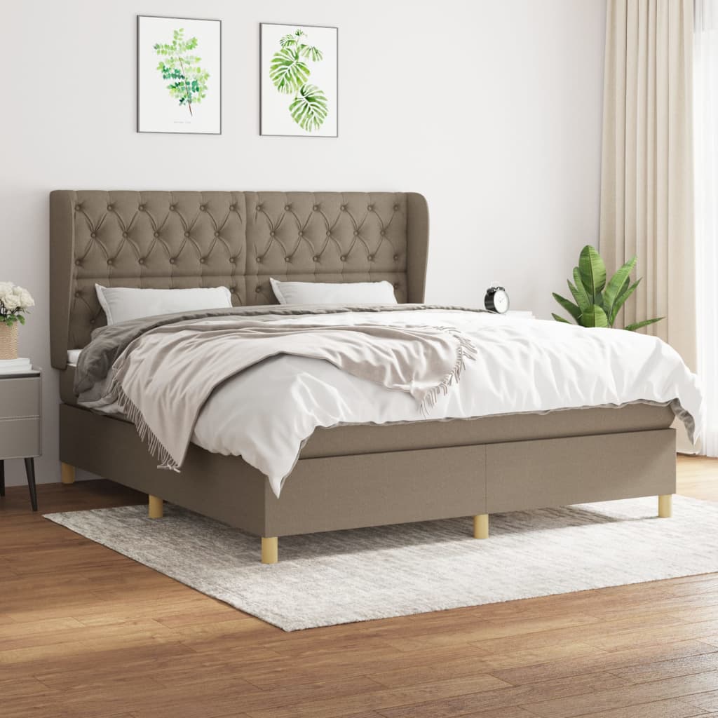 JUNG Vida Boxspringbett mit Matratze Taupe 160x200 cm Stoff