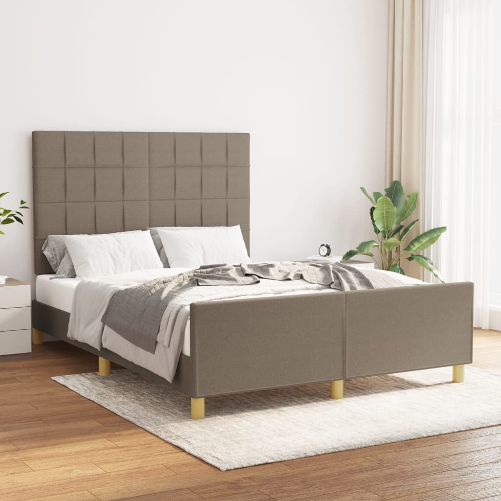 JUNG Vida Bettgestell ohne Matratze Taupe 140x200 cm Stoff