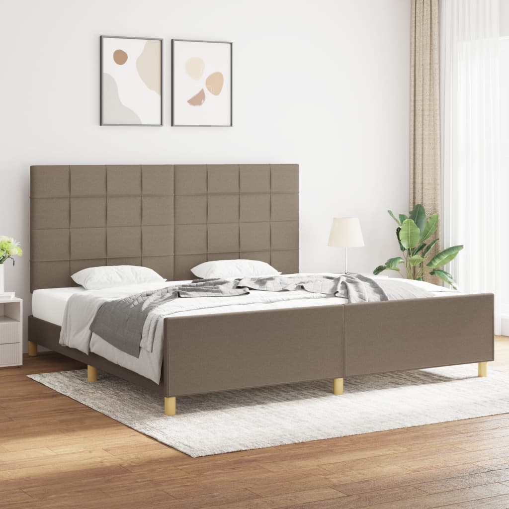 JUNG Vida Bettgestell ohne Matratze Taupe 200x200 cm Stoff