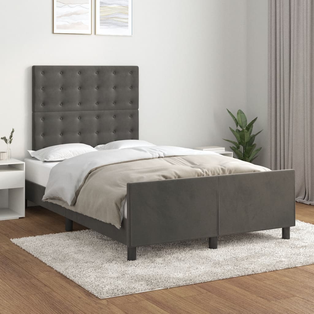 JUNG Vida Bettgestell ohne Matratze Dunkelgrau 120x200 cm Samt