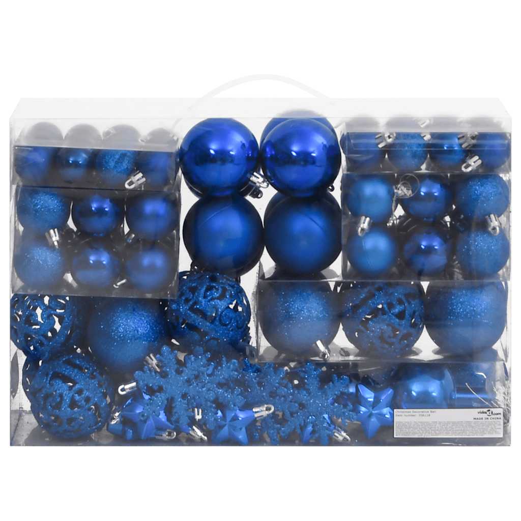 JUNG Vida 111-tlg. Weihnachtskugel-Set Blau Polystyrol