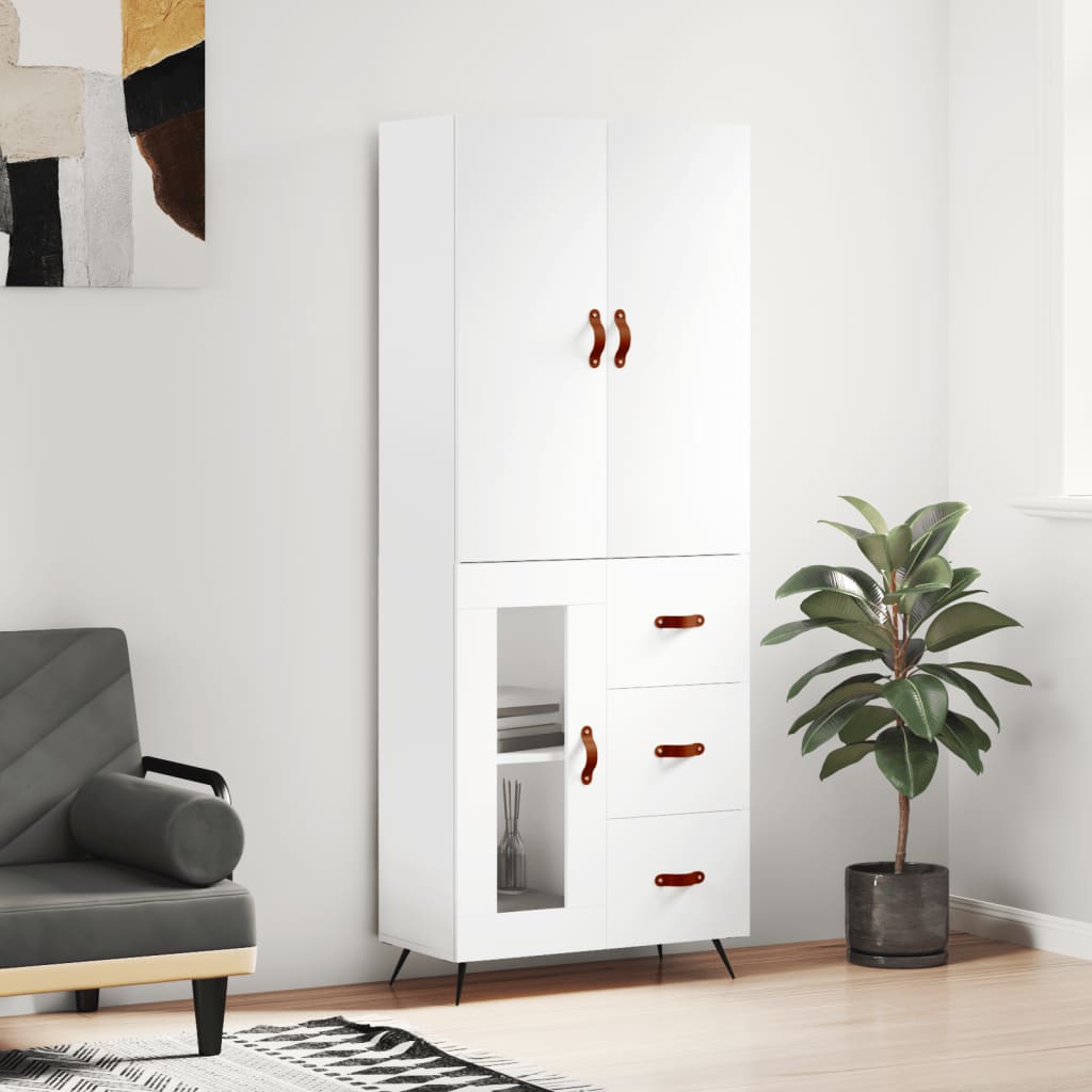 JUNG Vida Highboard Weiß 69,5x34x180 cm Holzwerkstoff