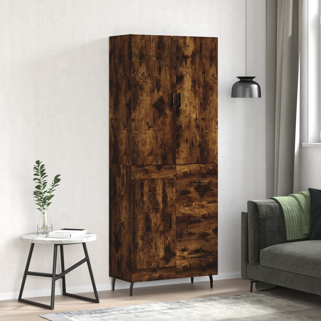 JUNG Vida Highboard Räuchereiche 69,5x34x180 cm Holzwerkstoff