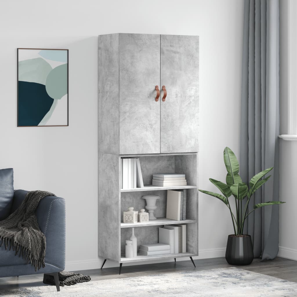 JUNG Vida Highboard Betongrau 69,5x34x180 cm Holzwerkstoff
