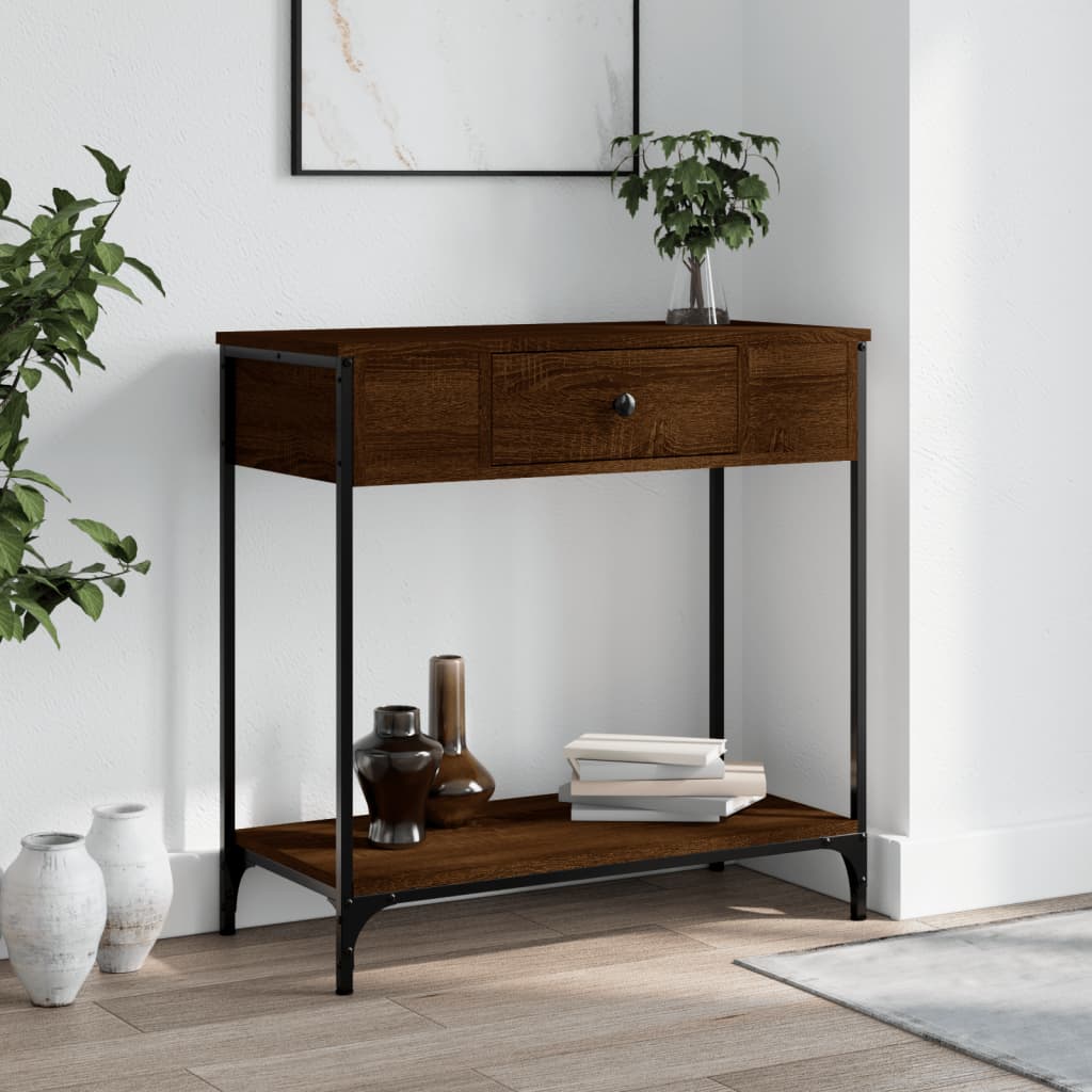 JUNG Vida Konsolentisch Braun Eichen-Optik 75x34,5x75 cm Holzwerkstoff