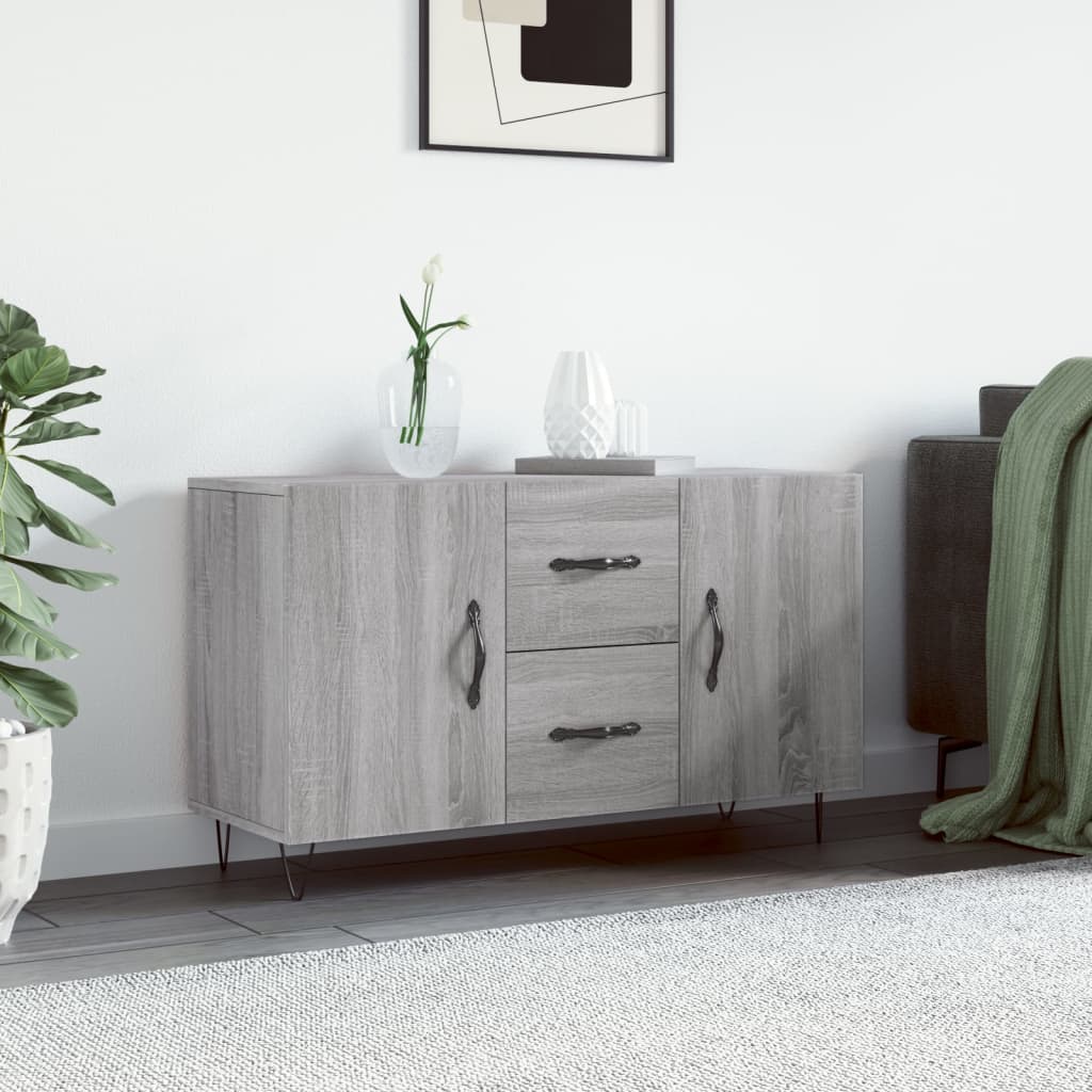 JUNG Vida Sideboard Grau Sonoma 100x36x60 cm Holzwerkstoff