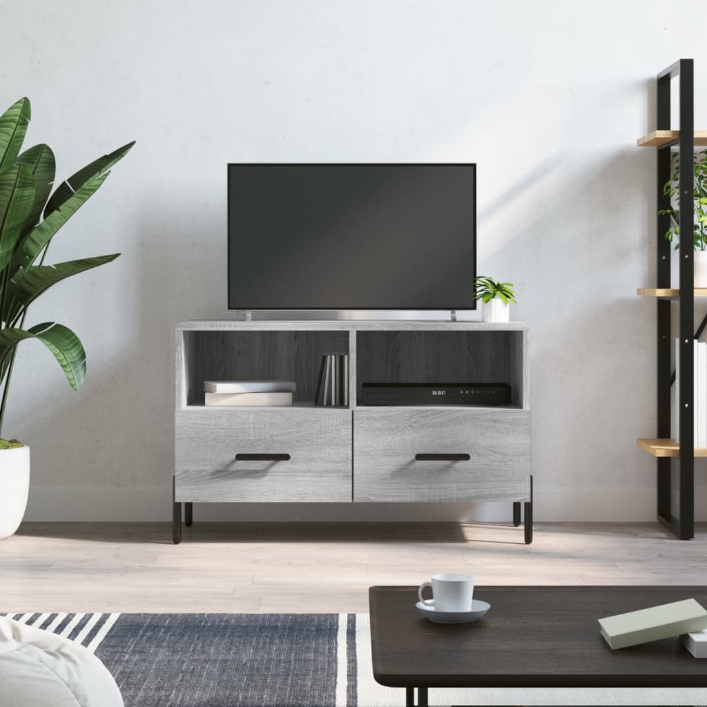 JUNG Vida TV-Schrank Grau Sonoma 80x36x50 cm Holzwerkstoff
