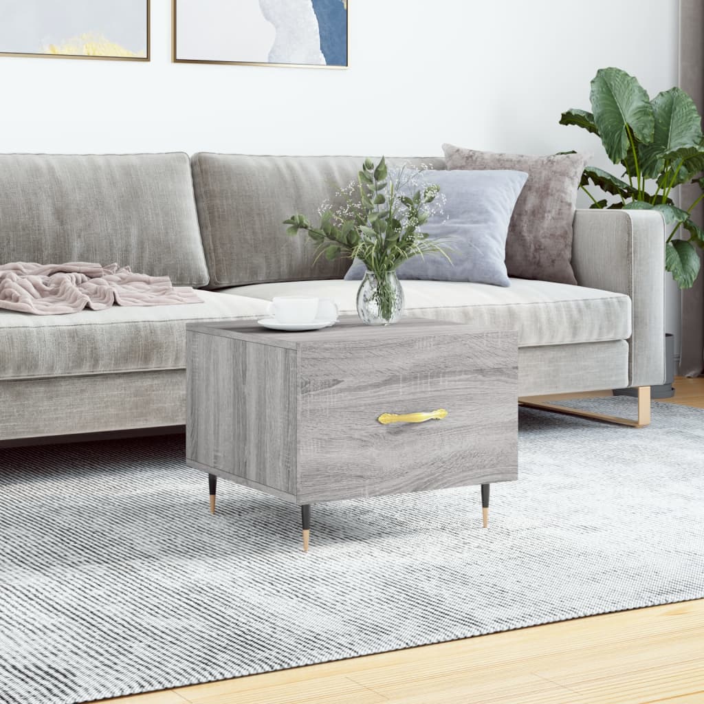 JUNG Vida Couchtisch Grau Sonoma 50x50x40 cm Holzwerkstoff