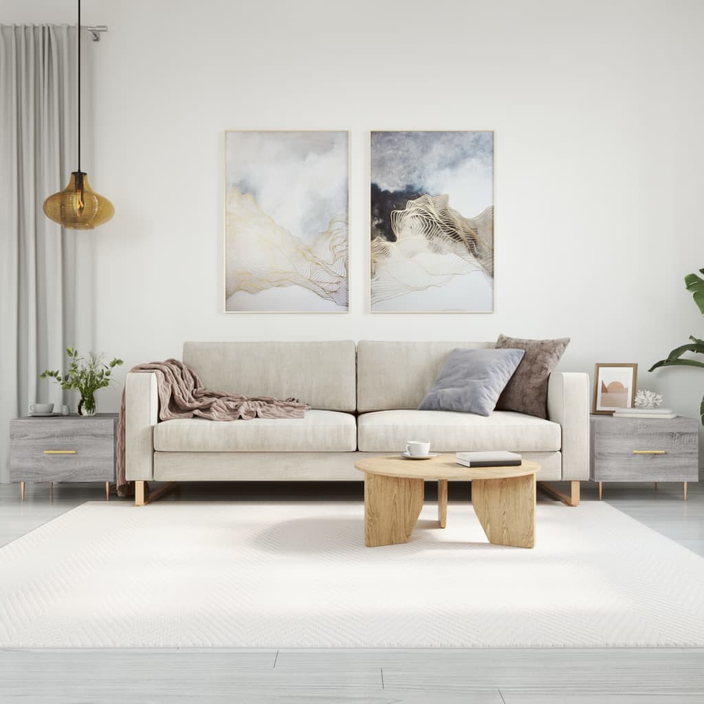 JUNG Vida Couchtische 2 Stk. Grau Sonoma 50x50x40 cm Holzwerkstoff