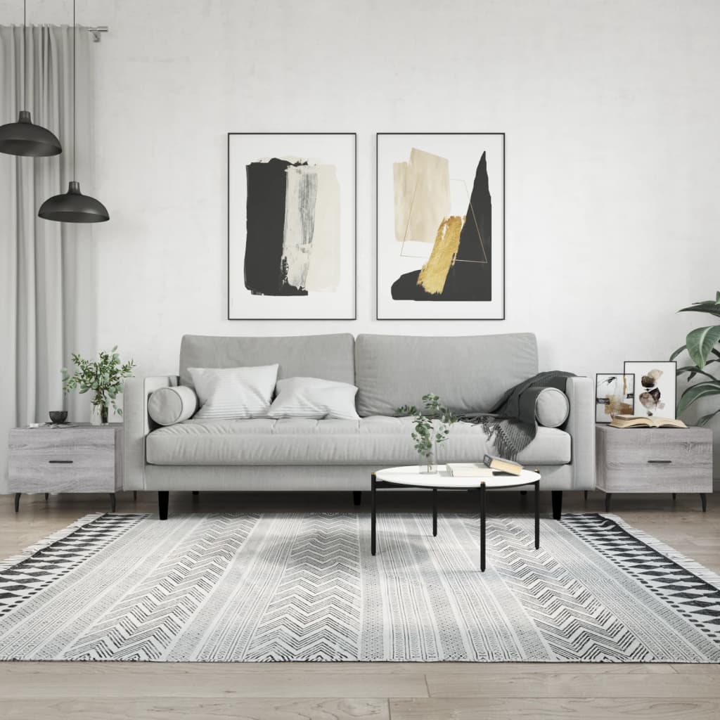 JUNG Vida Couchtische 2 Stk. Grau Sonoma 50x50x40 cm Holzwerkstoff