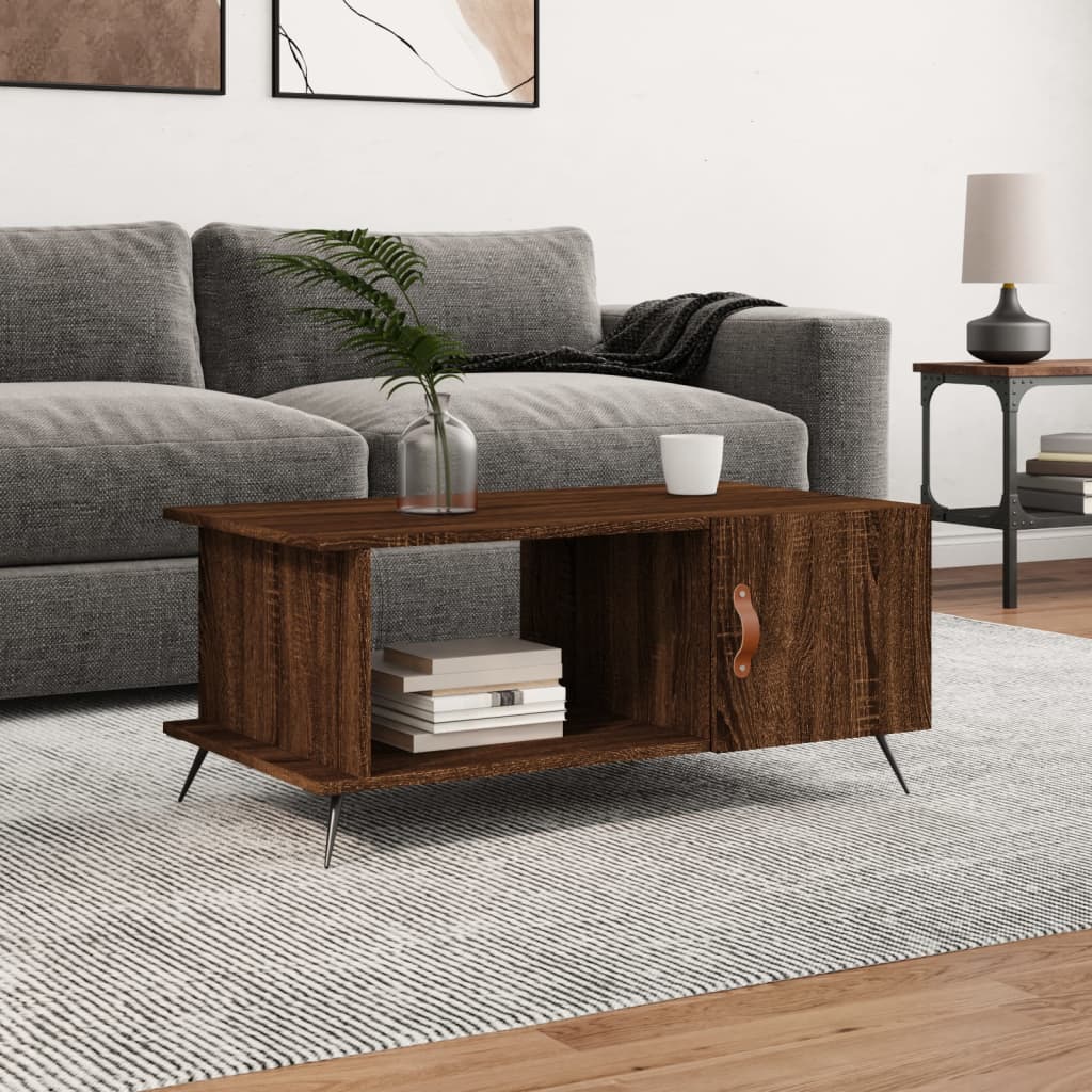 JUNG Vida Couchtisch Braun Eichen-Optik 90x50x40 cm Holzwerkstoff