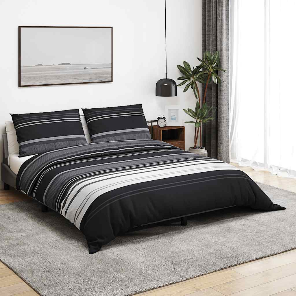 JUNG Vida Bettwäsche-Set Schwarz und Weiß 200x200 cm Baumwolle