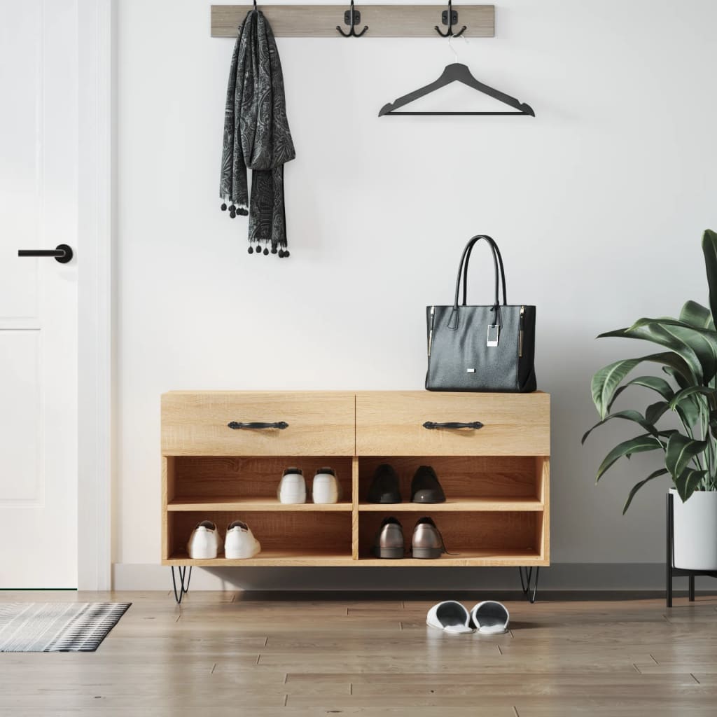 JUNG Vida Schuhbank Sonoma-Eiche 102x35x55 cm Holzwerkstoff