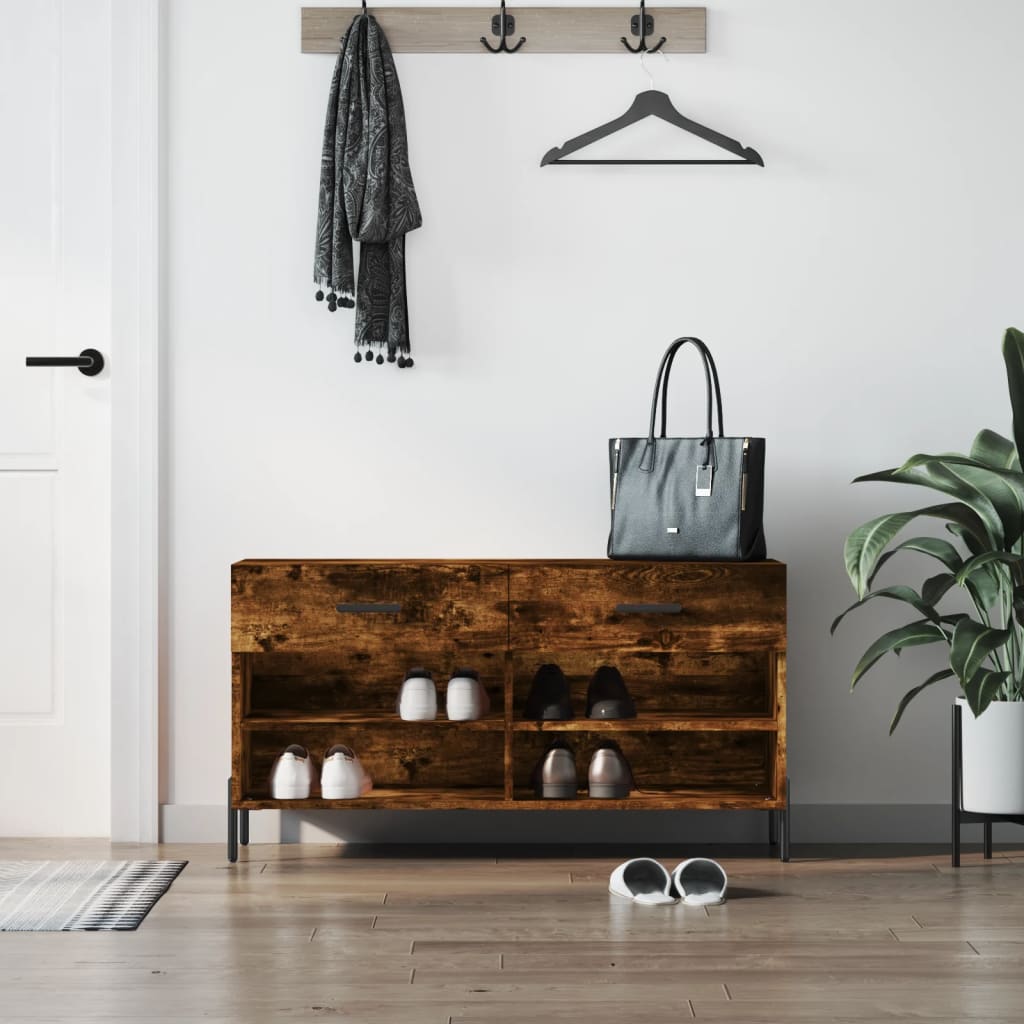 JUNG Vida Schuhbank Räuchereiche 102x35x55 cm Holzwerkstoff