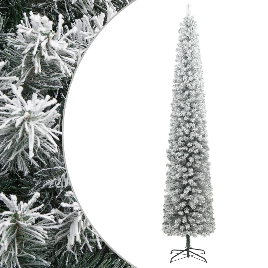 JUNG Vida Weihnachtsbaum Schlank mit Ständer Beschneit 270 cm PVC
