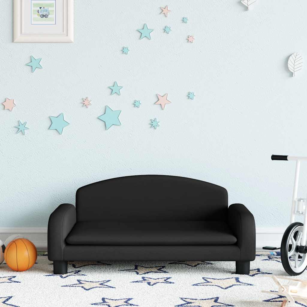 JUNG Vida Kindersofa Schwarz 70x45x30 cm Stoff
