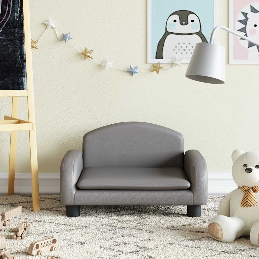 JUNG Vida Kindersofa Grau 50x40x30 cm Kunstleder