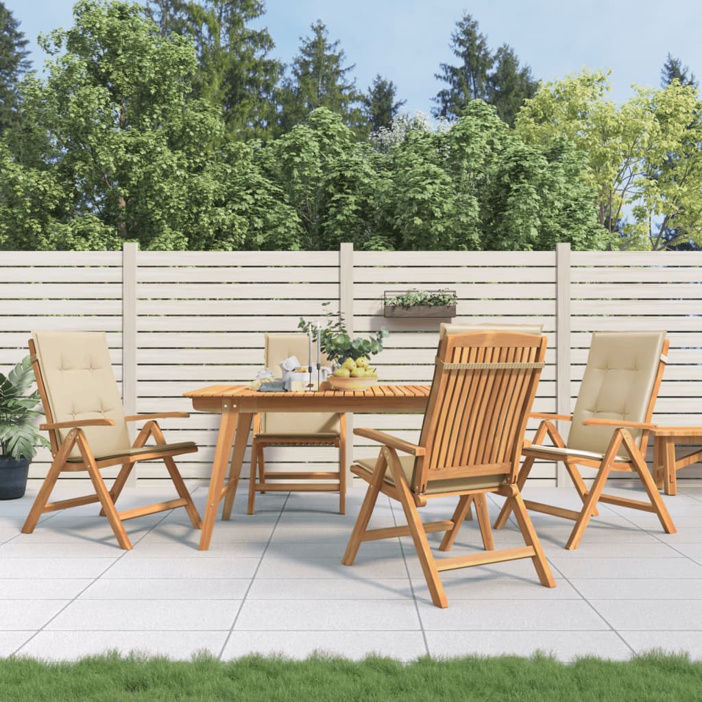 JUNG Vida Gartenstühle mit Kissen 4 Stk. Massivholz Teak