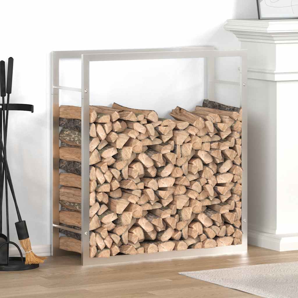 JUNG Vida Brennholzregal 80x28x86 cm Edelstahl