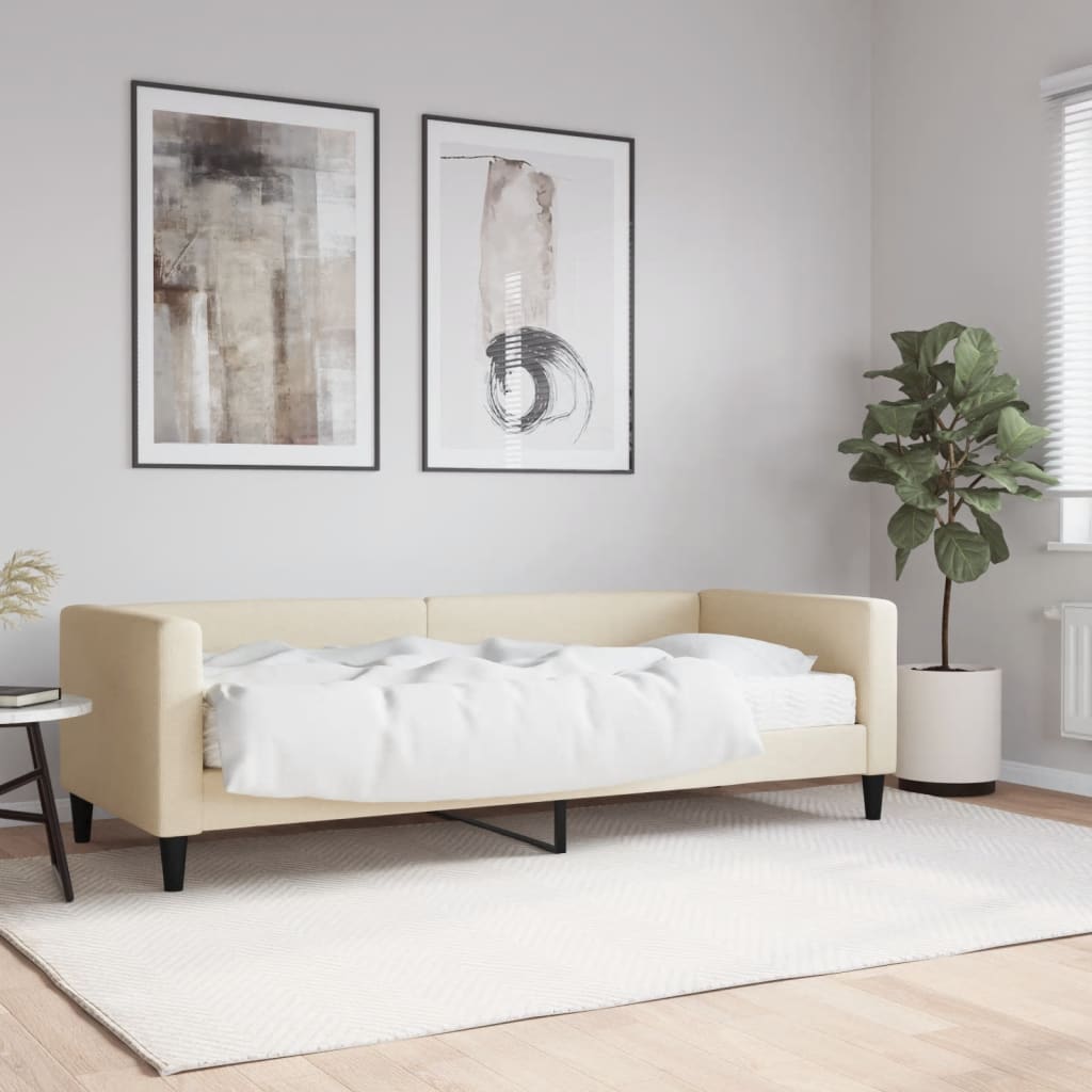 JUNG Vida Tagesbett mit Matratze Creme 80x200 cm Stoff