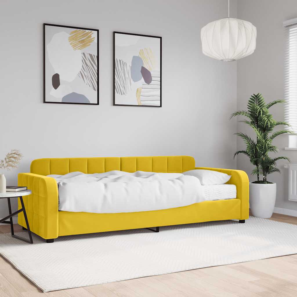 JUNG Vida Tagesbett mit Matratze Gelb 80x200 cm Samt