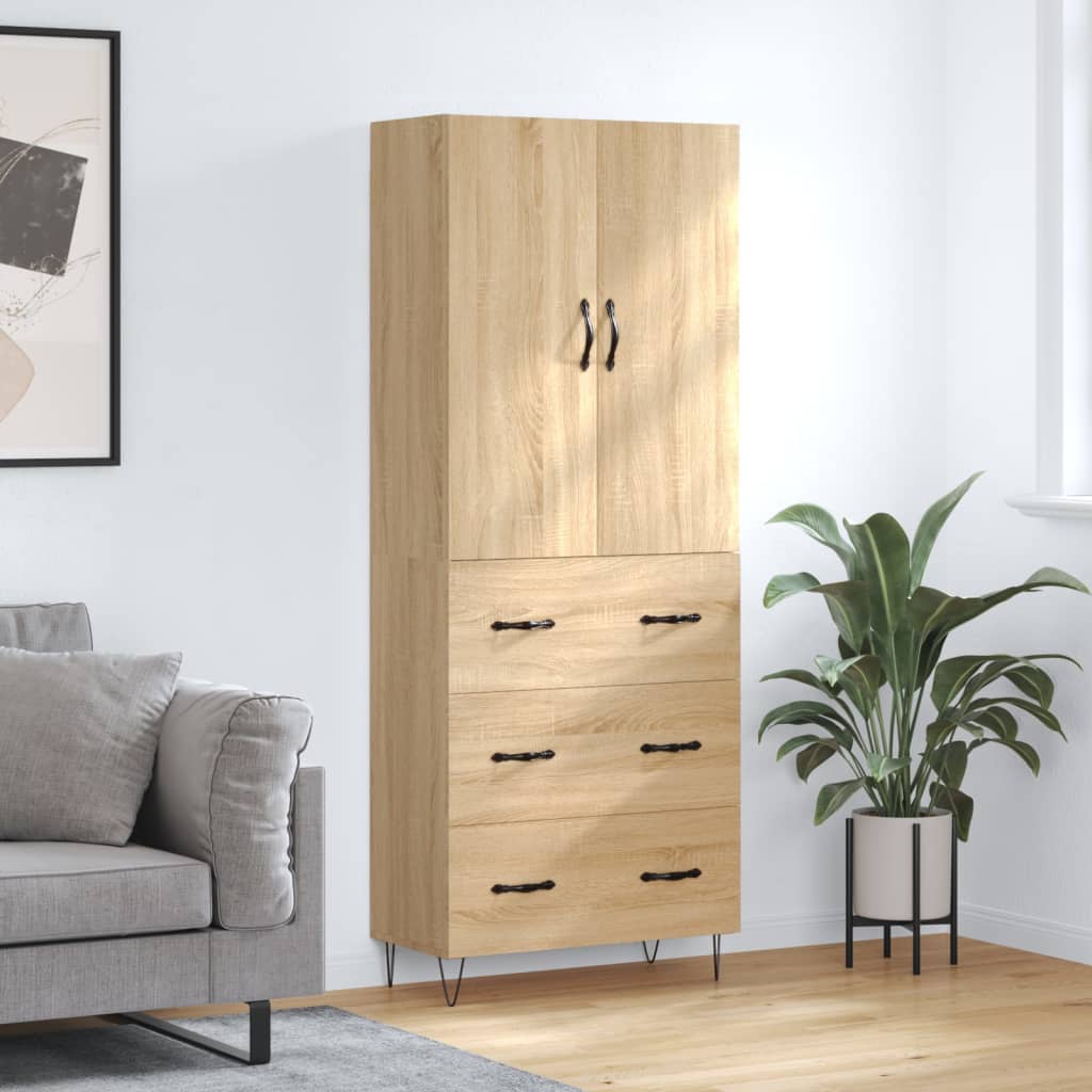 JUNG Vida Highboard Sonoma-Eiche 69,5x34x180 cm Holzwerkstoff