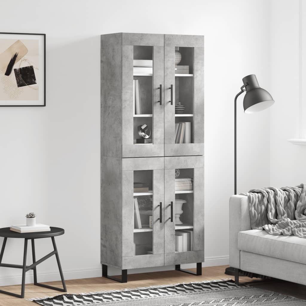 JUNG Vida Highboard Betongrau 69,5x34x180 cm Holzwerkstoff